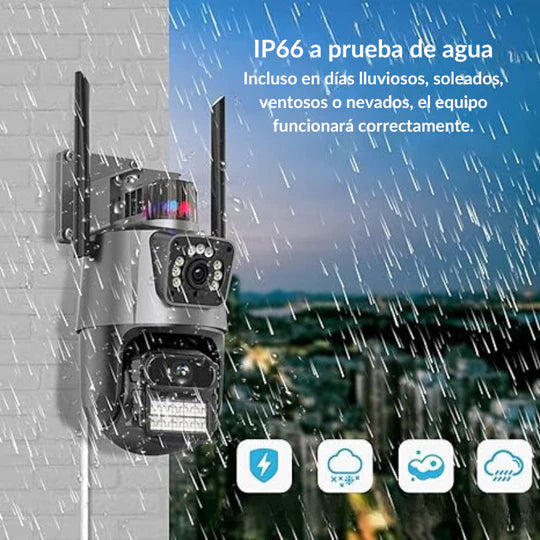 CÁMARA DE SEGURIDAD DOBLE LENTE UHD CON ALARMA PREMIUM™